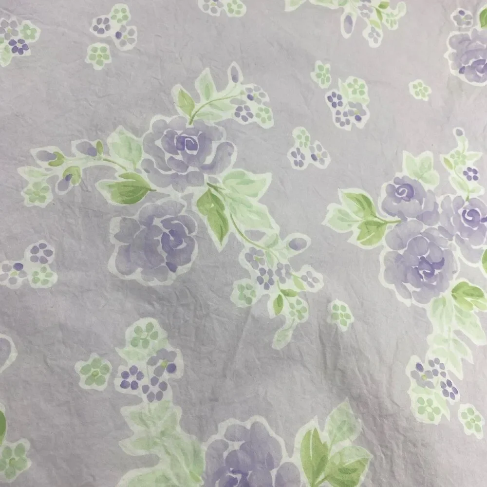 Pottery Barn Kids Twin Duvet Comforter Cover purple Roses Flowers /Green Leaves